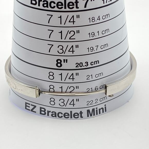 Vintage CARL ART Sterling Silver Etched Engraved Leaves Bangle Bracelet 7" - Picture 10 of 10